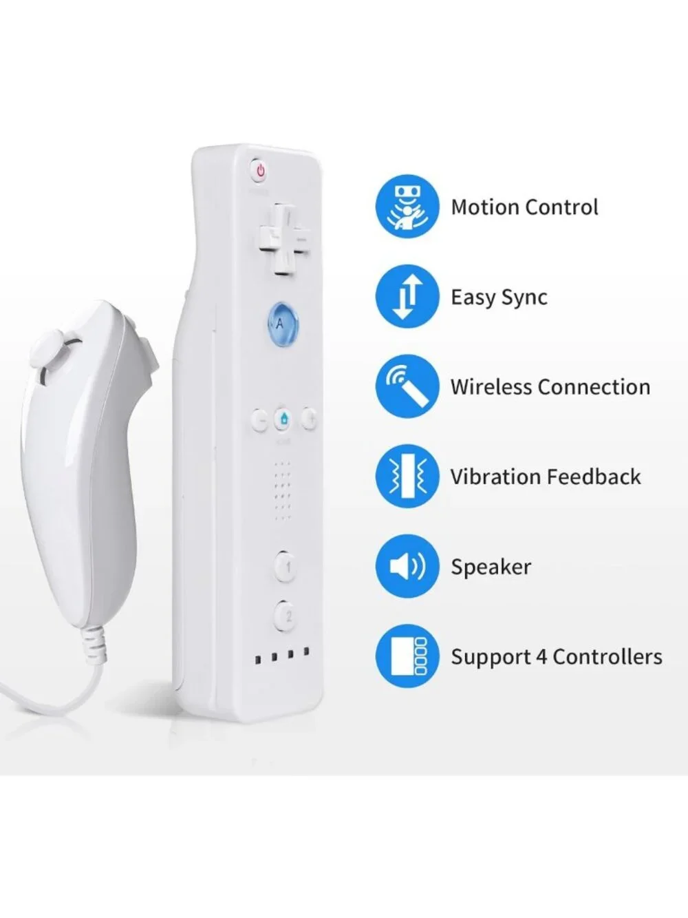 Upgrade Remote Controller Set with Silicone Case & Wristband for Wii/Wii U - 2